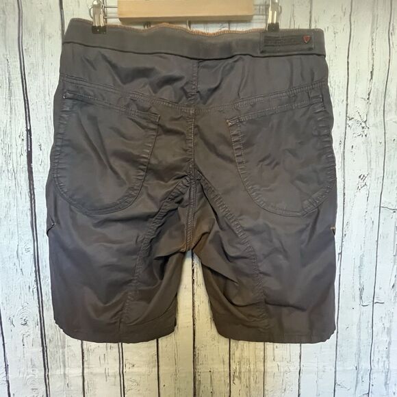 Stellson Mens Waxed Cargo Shorts Size L Gray Orange Acid Wash Switzerland Grunge - Picture 8 of 14
